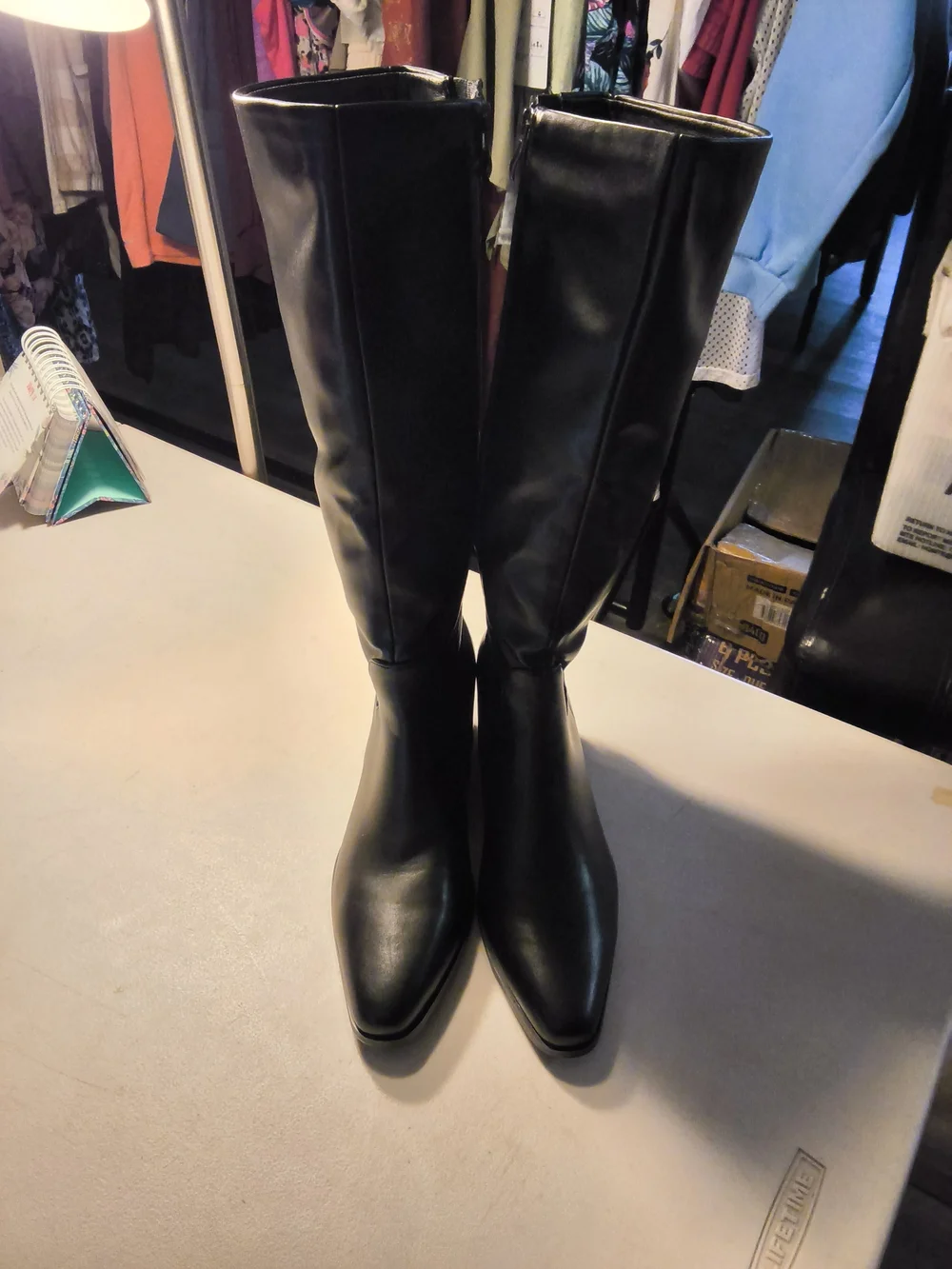 Classic Black Over-the-Knee Wedge Boots New Without Box